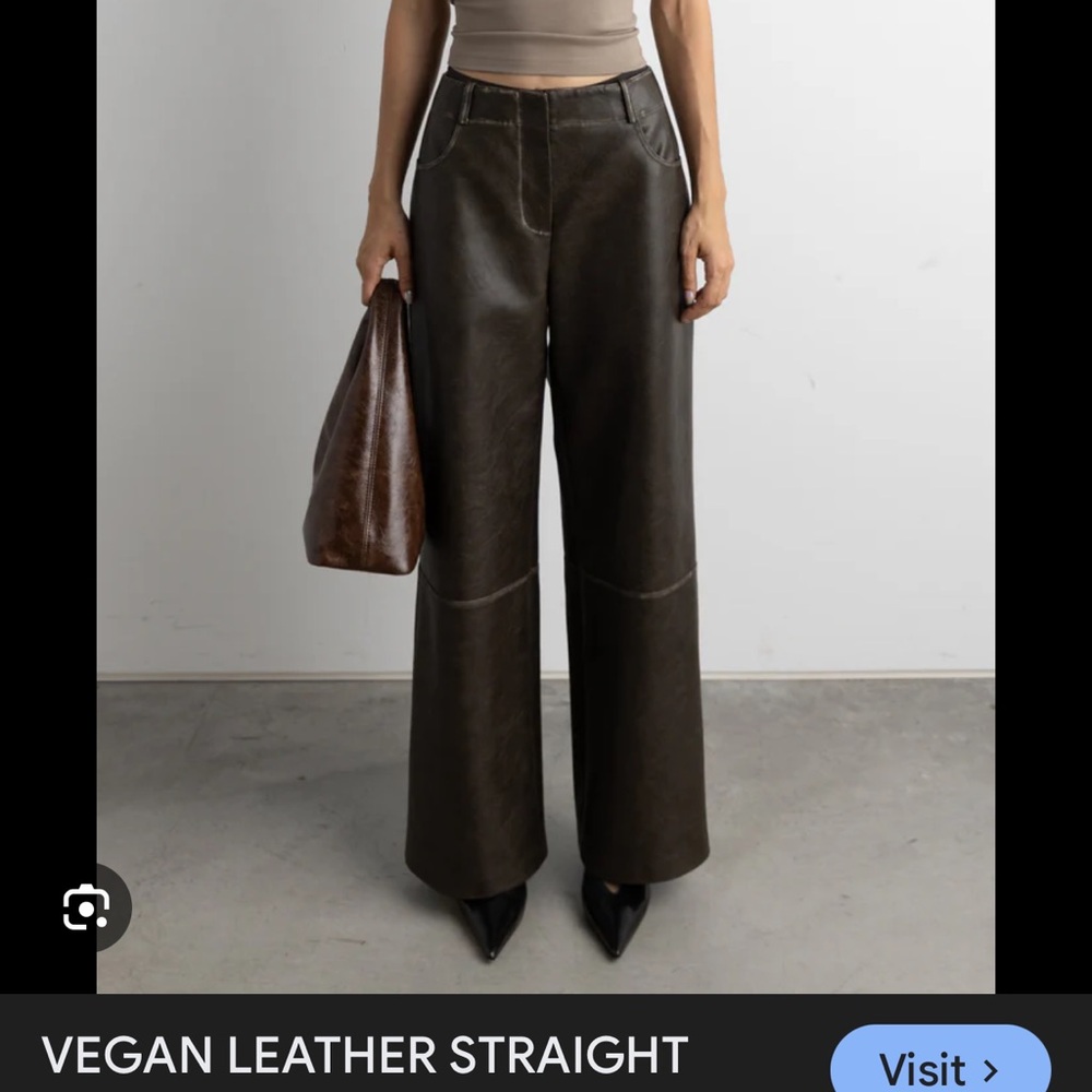 Oak and fort leather pant BLACK